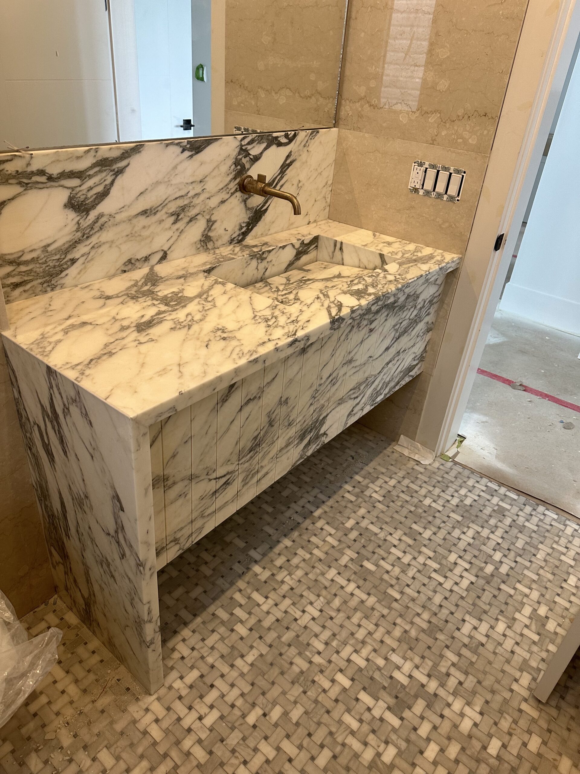 Italian Arabescato Marble Vanity