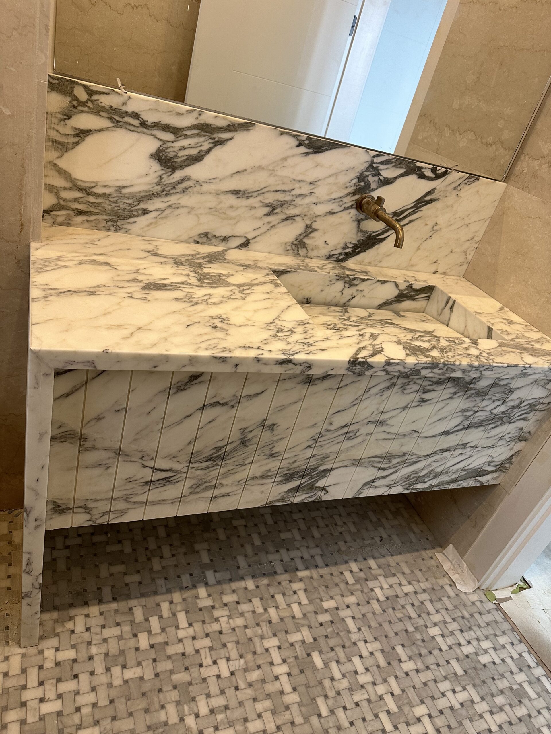 Italian Arabescato Marble Vanity