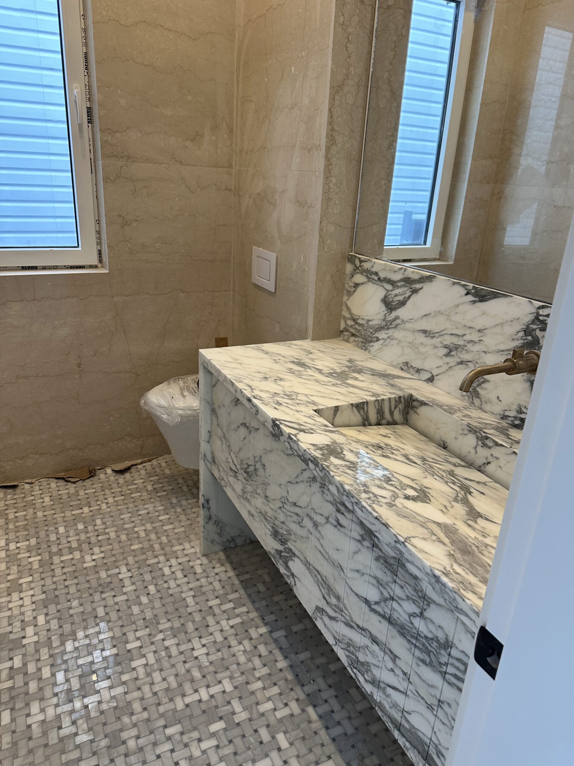 Italian Arabescato Marble Vanity